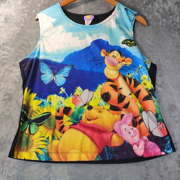 Disney Winnie the Pooh Tigger Piglet Tank Top 18/20 Graphic Sleeveless Plus Size - Picture 1 of 9